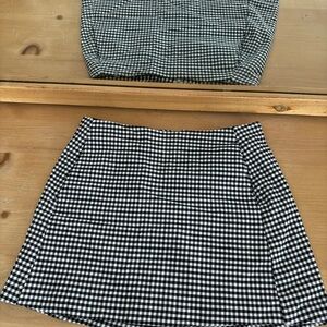 Urban Outfitters Black and White Gingham Mini Skirt